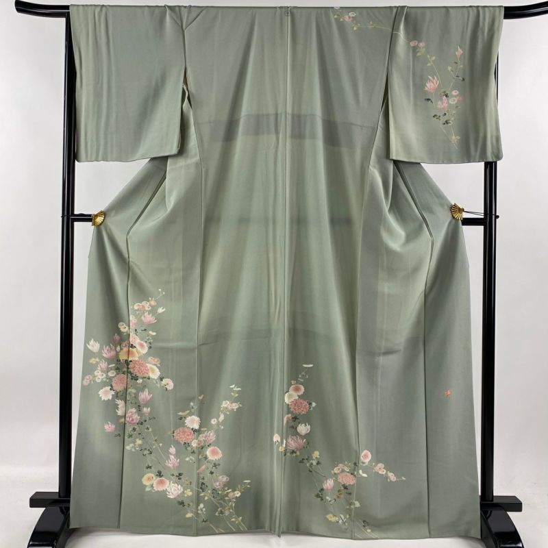 未使用 薄緑 正絹訪問着 結婚式 フォーマル 160cm k479 レディース