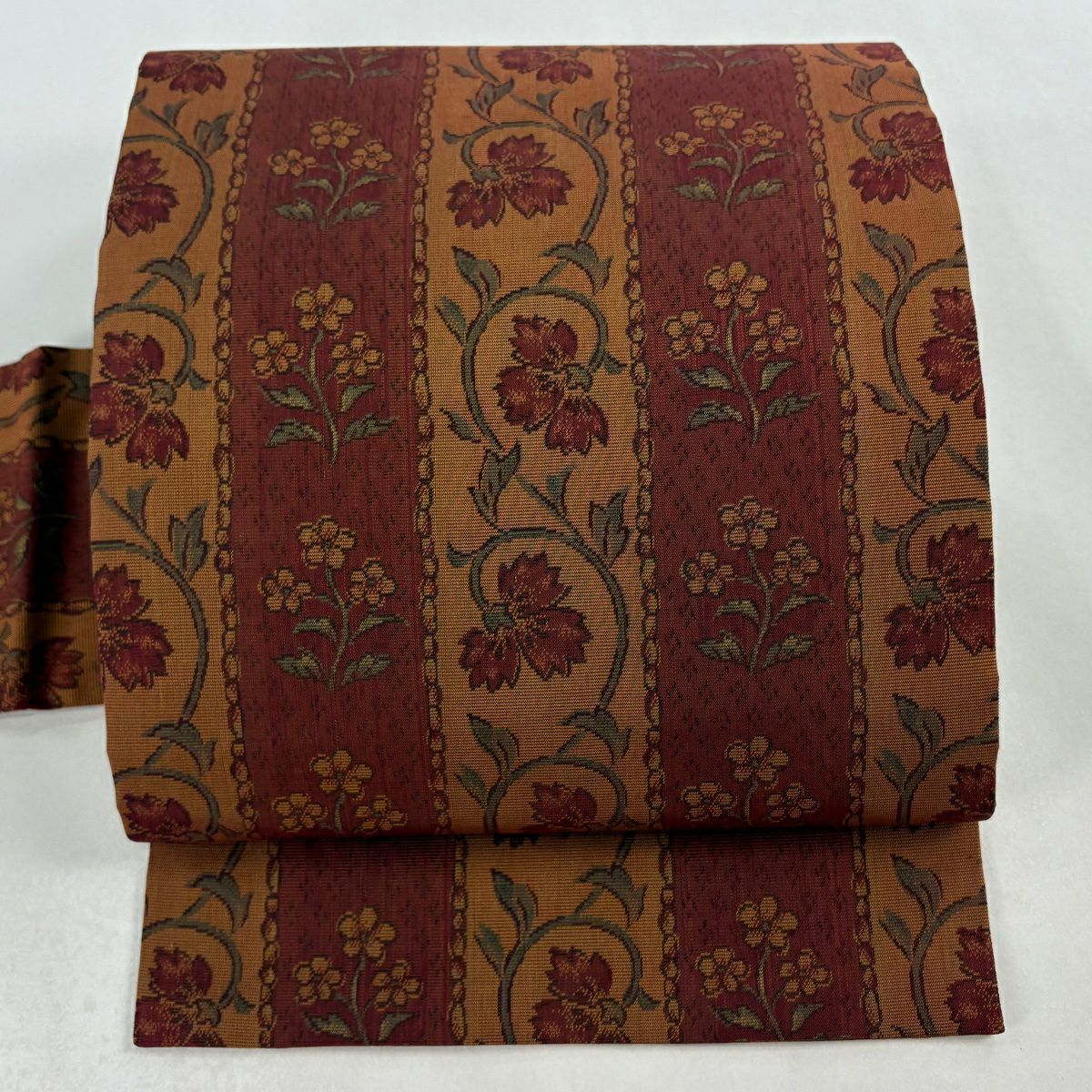 美品】 名古屋帯 秀品 華文 草花 黄土色 正絹｜中古・古着・リサイクル
