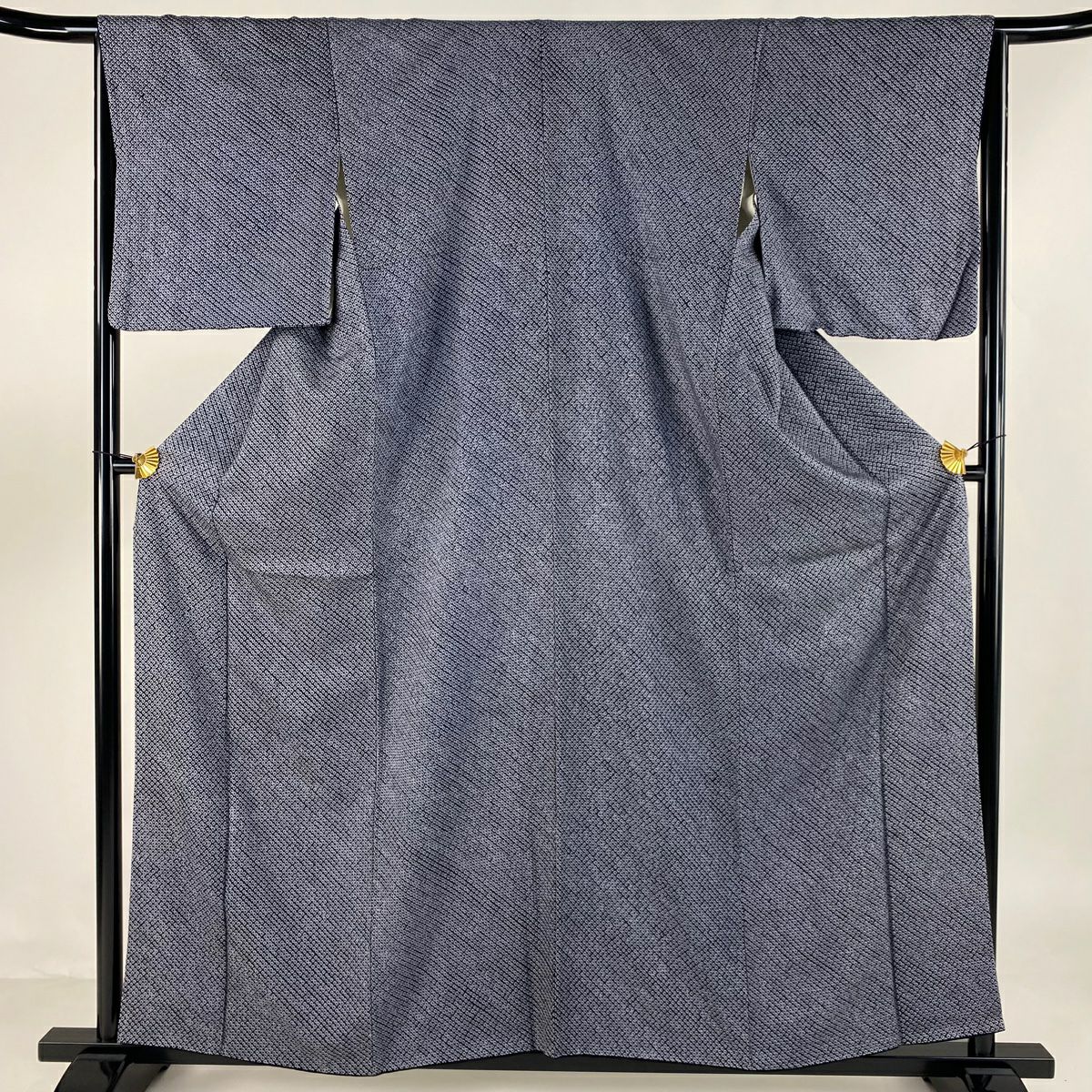 最終値引き】 70％OFF 袋帯 名品 波 疋田柄 銀糸 黒灰 六通 正絹
