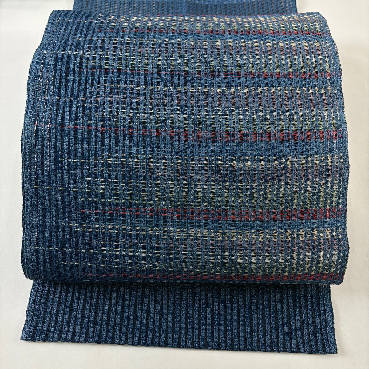 名古屋帯 秀品 夏帯 絽 八寸名古屋帯 松葉仕立て 鴛鴦 草花 金糸