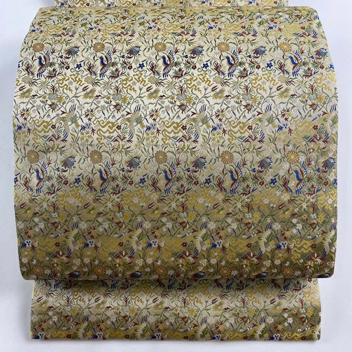 名古屋帯 秀品 松 霞 金糸 綴れ 薄ピンク 正絹｜中古・古着