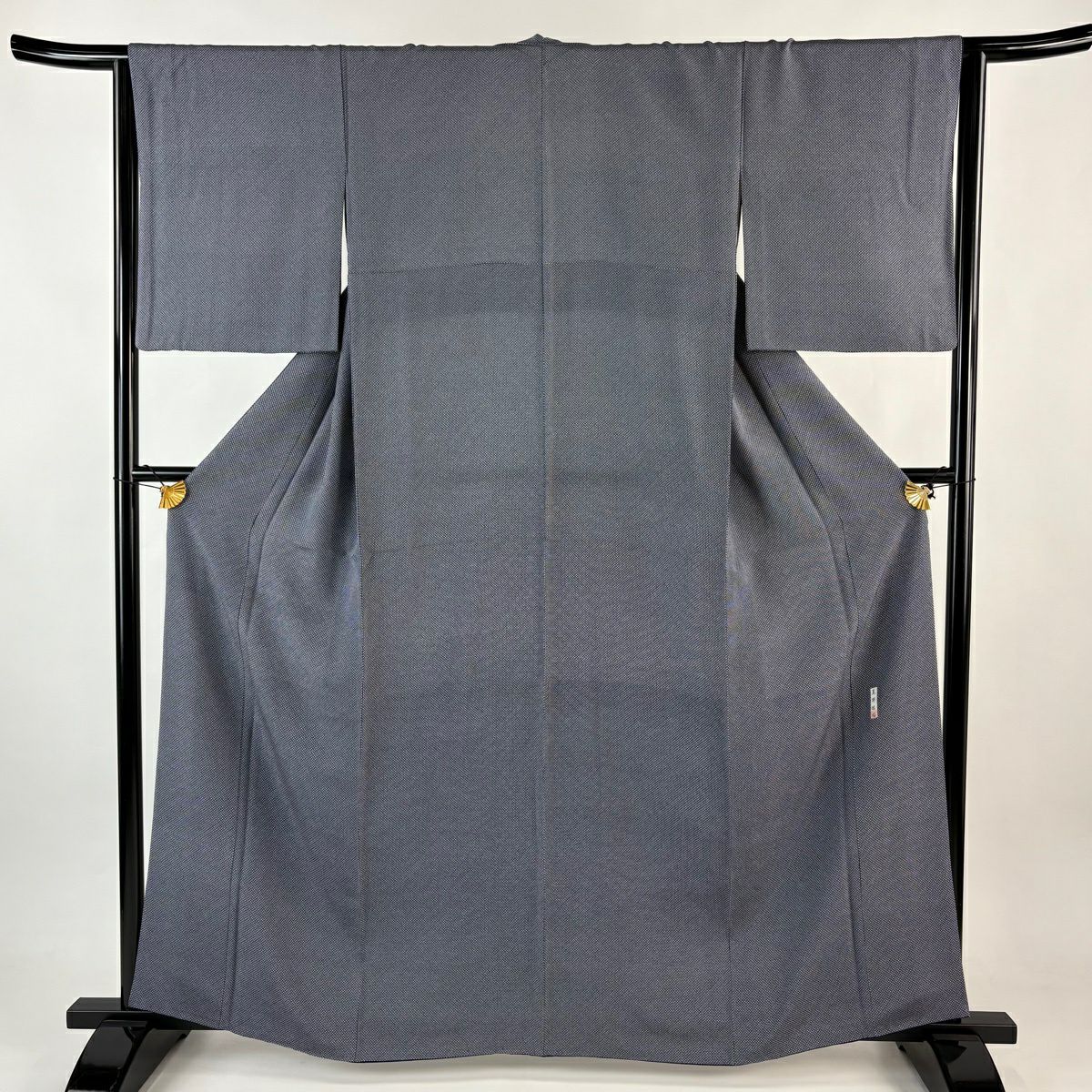 小紋 身丈162cm 裄丈64cm M 袷 幾何学模様 濃紺 正絹 逸品｜中古・古着