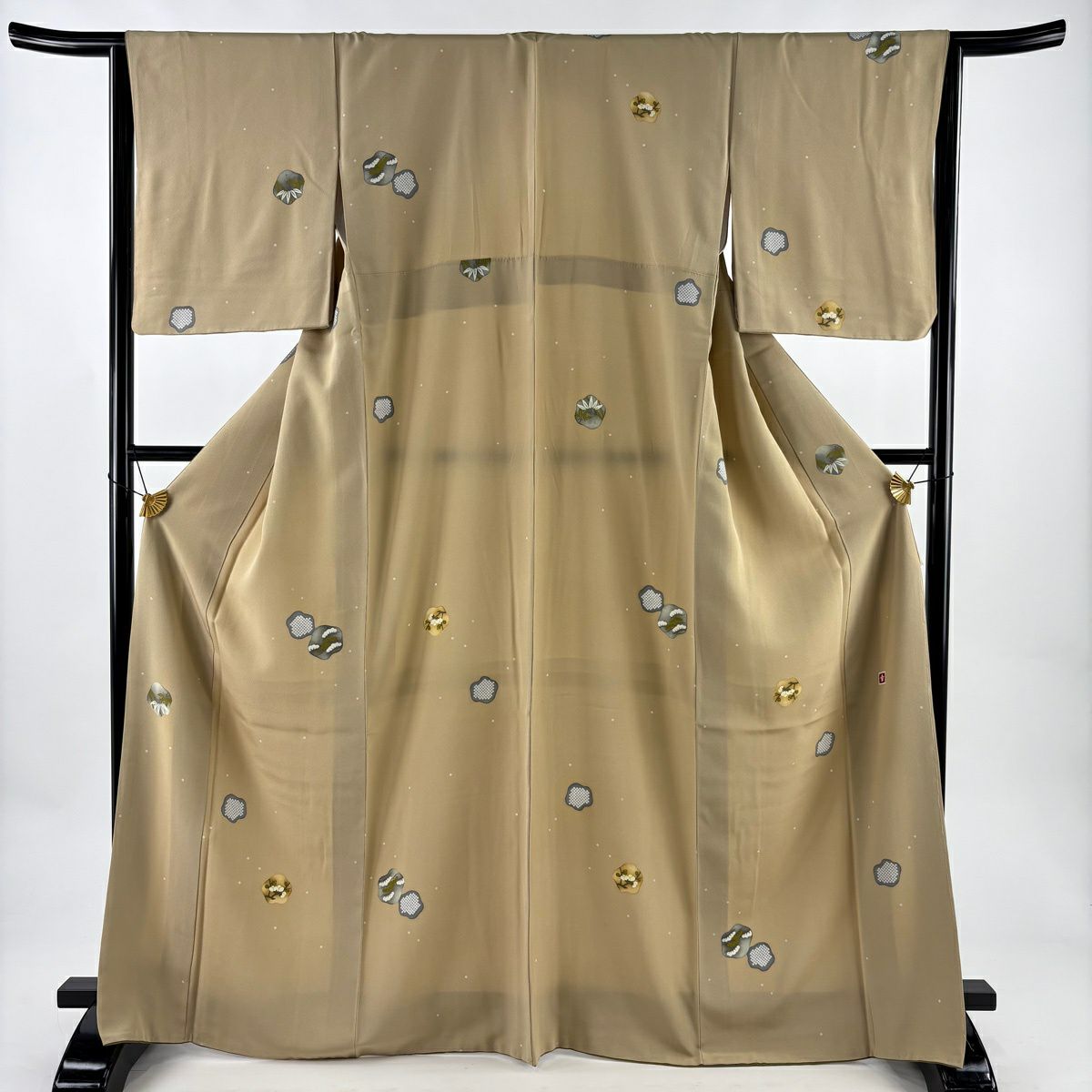 訪問着 身丈161.5cm 裄丈65.5cm M 袷 花井幸子 落款あり 霞 幾何学模様