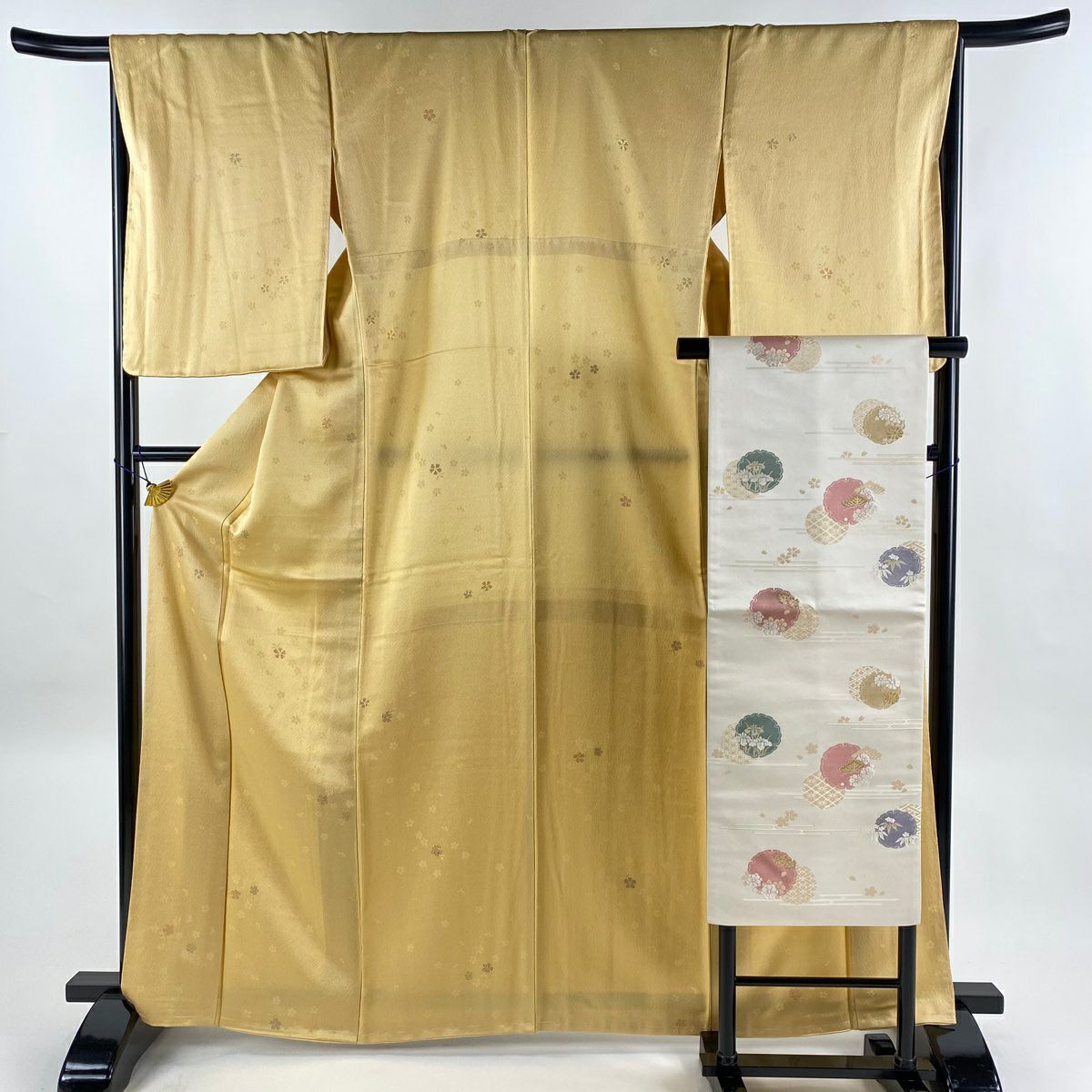 50%OFF 小紋 身丈165.5cm 裄丈69cm L 袷 名古屋帯セット 幾何学