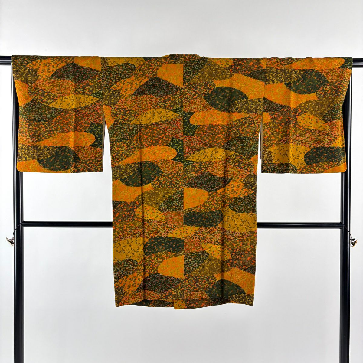 美品】 道行 身丈82.5cm 裄丈63.5cm S 和装コート 角衿 紬地 鈴乃屋