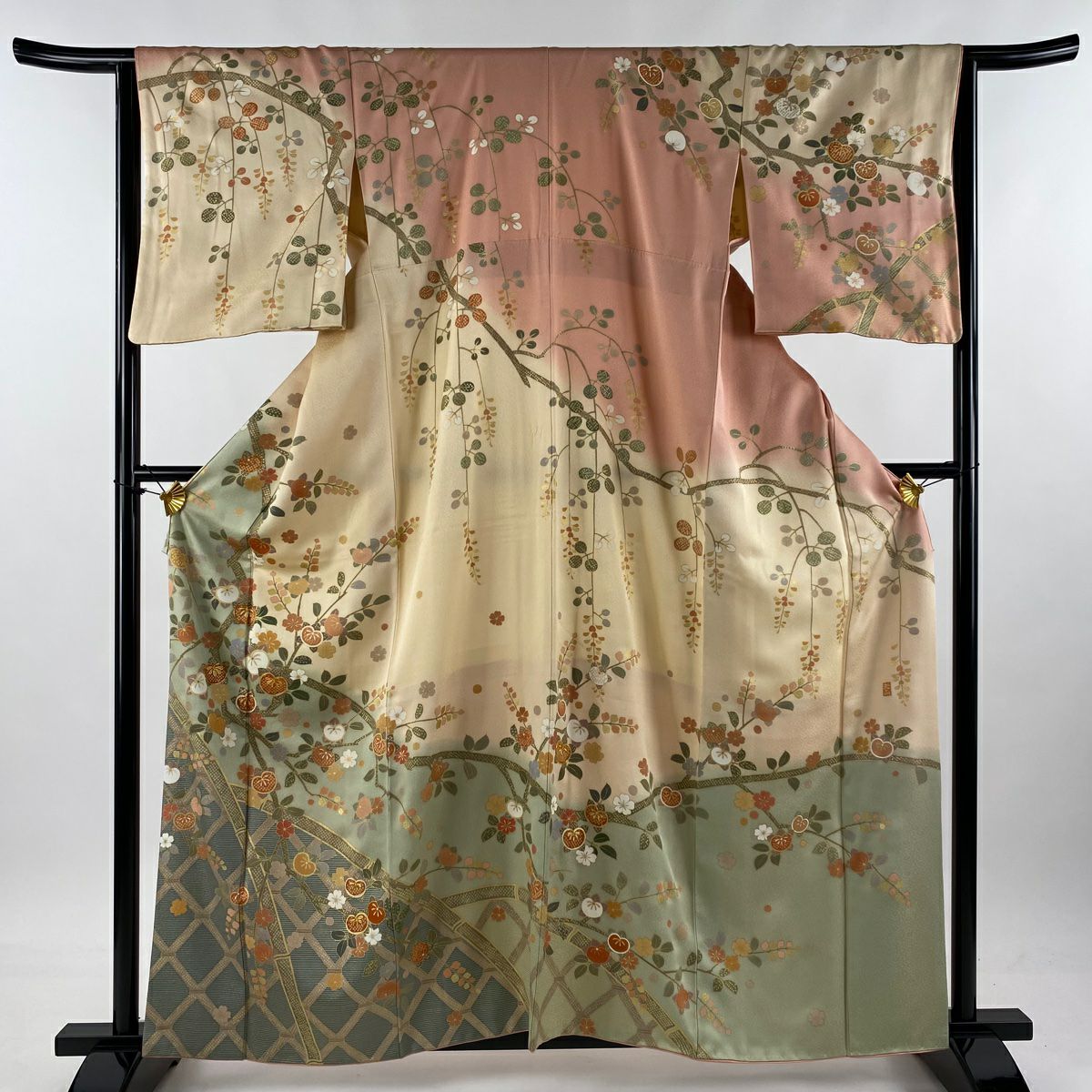 【送料無料キャンペーン】 M 裄丈65.5cm 身丈158.5cm 訪問着 30%OFF 袷 落款あり 吾妻徳穂 着物・浴衣