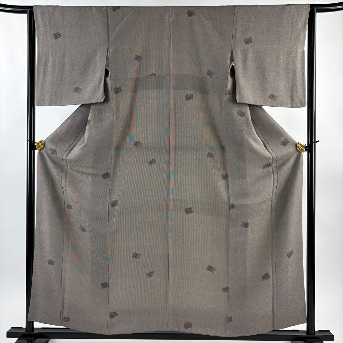 美品】 江戸小紋 身丈164cm 裄丈66.5cm M 袷 万筋 小豆色 正絹 秀品