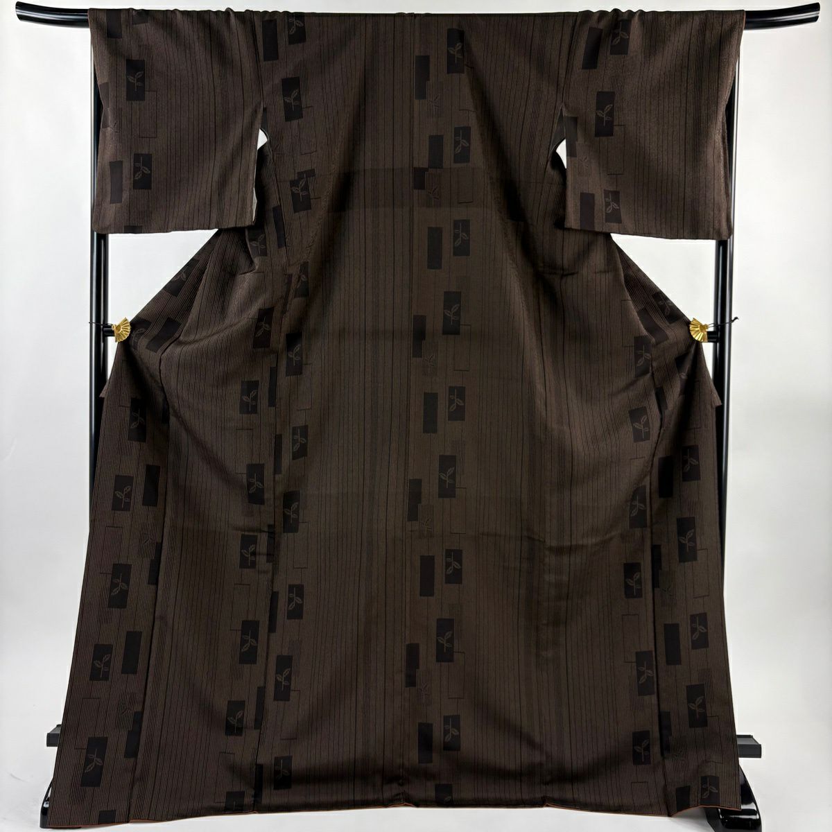 [美品] 刺繍　袋帯　正絹　黒　お太鼓柄　丸　洒落帯　カジュアル　小紋　紬　無地 美品】 袋帯 名品 証紙あり 柿渋染 縞 紫 お太鼓柄 正絹｜中古・古着