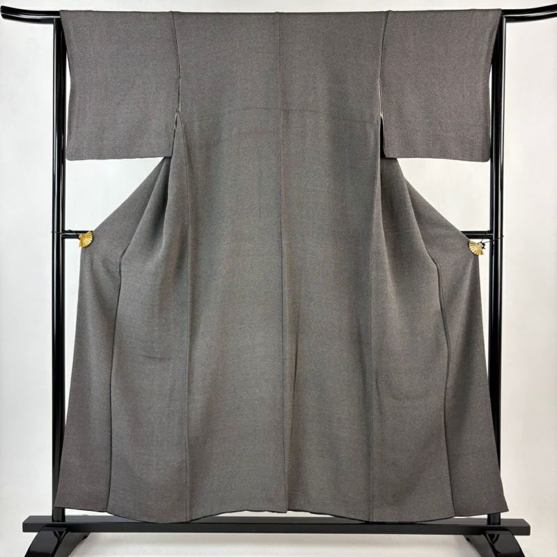 未使用　新品　美品　袷　作家　正絹　万筋　江戸小紋　身丈155 裄丈65 江戸小紋 身丈155cm 裄丈65cm M 袷 幾何学模様 黒灰 正絹 名品｜中古