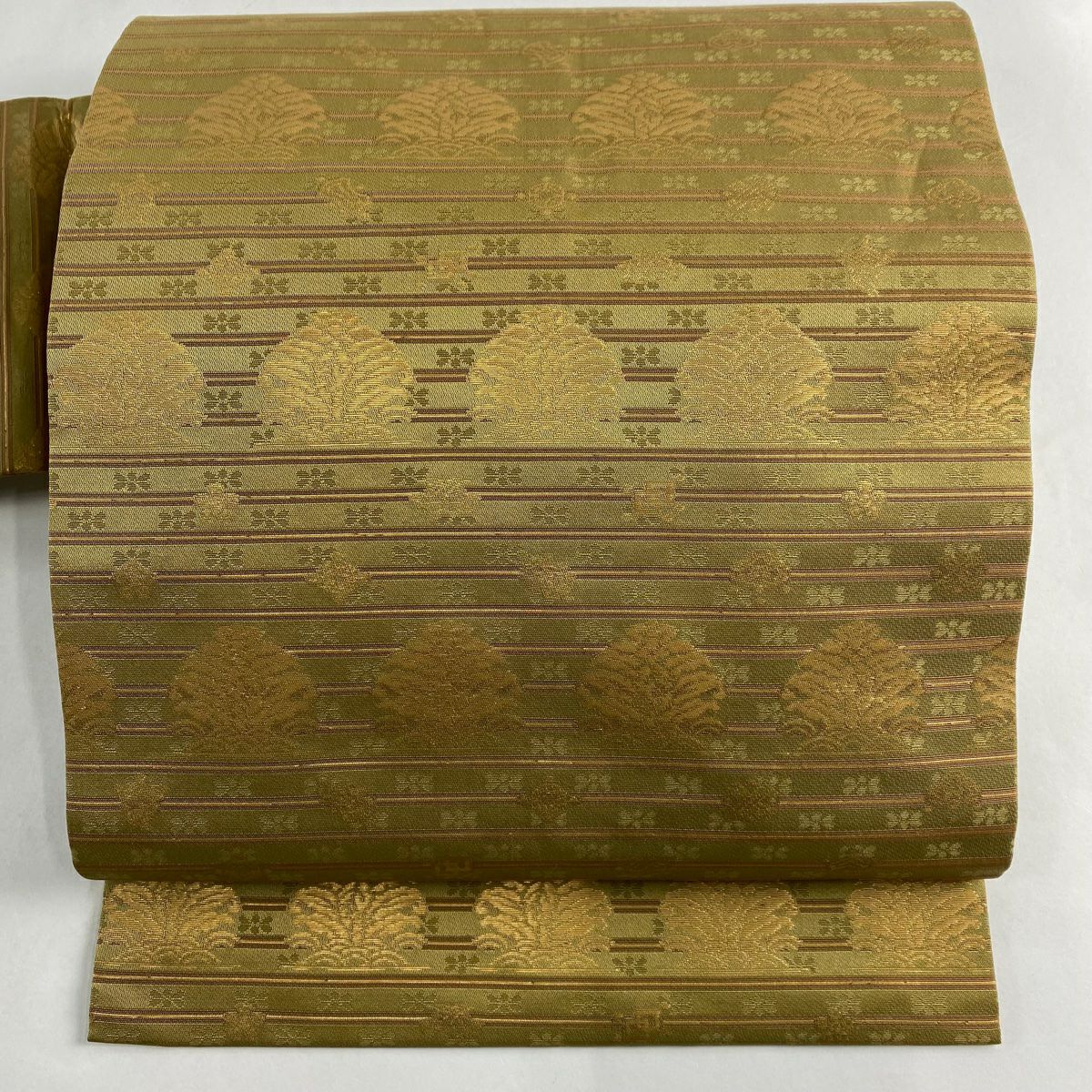 最終値引き】 70%OFF 名古屋帯 美品 優品 蝶 葉柄 金銀糸 箔