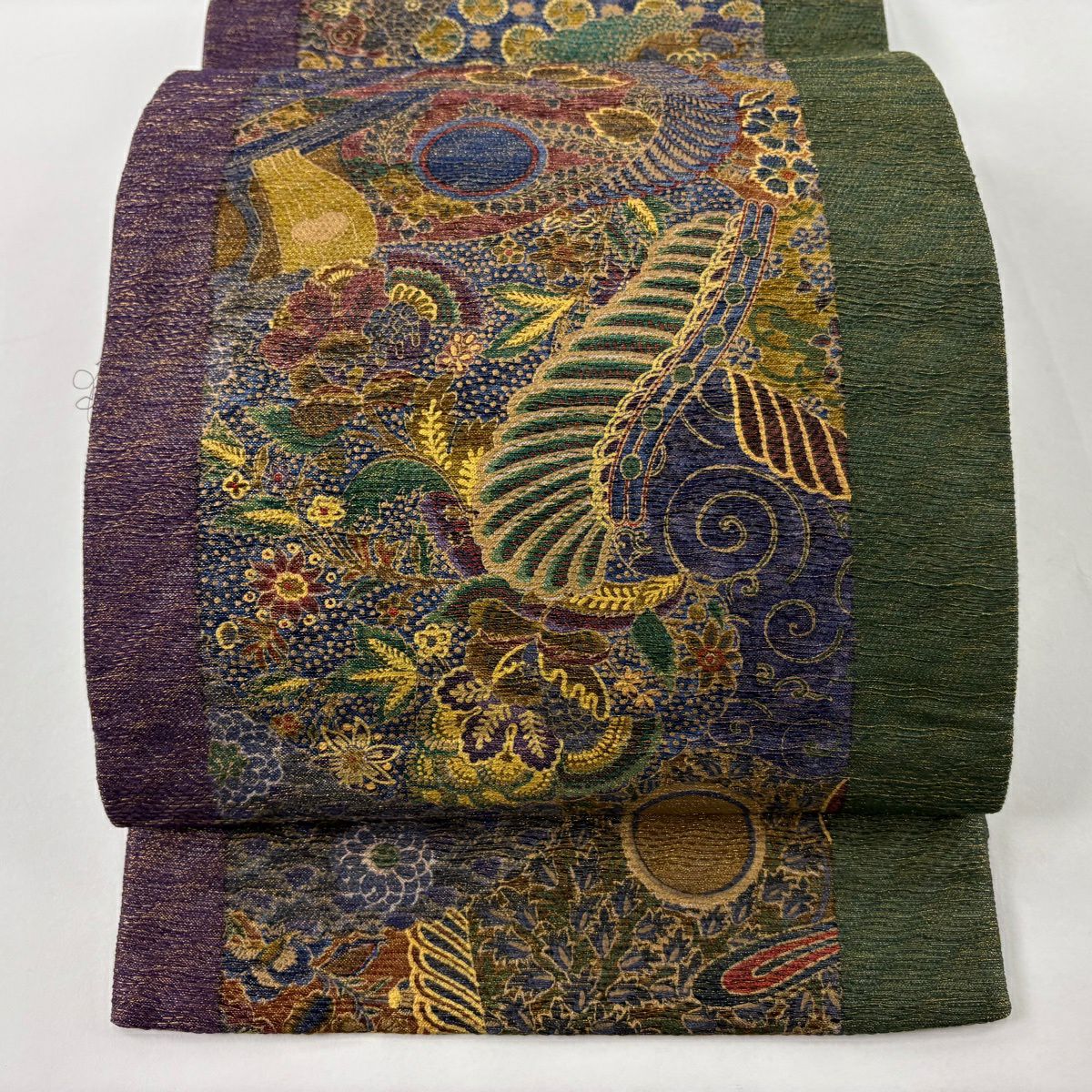 和装バッグ 美品 逸品 OKAJIMA 共箱付　象 花唐草 金彩 正絹 和装小物 和装バッグ 美品 逸品 OKAJIMA 共箱付 象 花唐草 金彩 正絹 和装小物