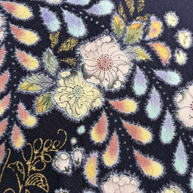 付下げ 身丈166.5cm 裄丈68cm L 袷 翠山工房 やまと 落款あり 辻が花