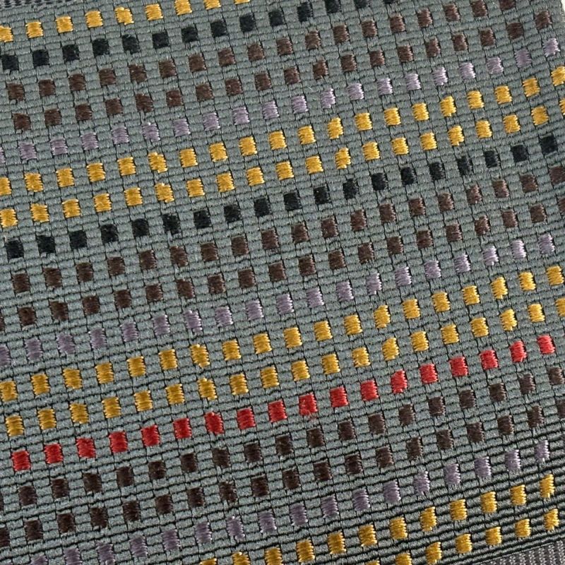 美品】 袋帯 秀品 幾何学模様 灰色 六通 正絹｜中古・古着・リサイクル