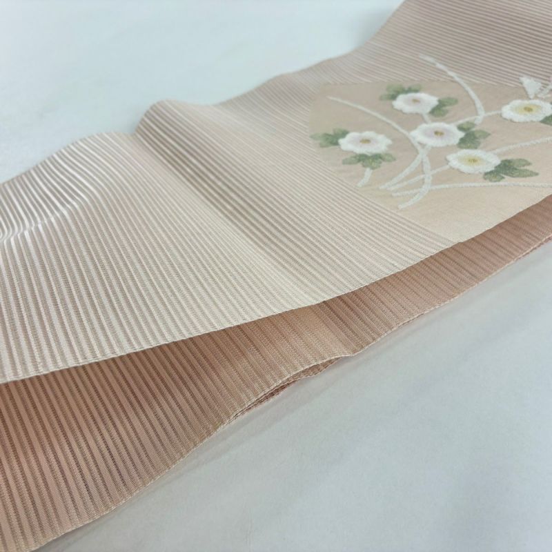 美品】 名古屋帯 秀品 夏帯 絽 松葉仕立て トンネル仕立て 八寸名古屋