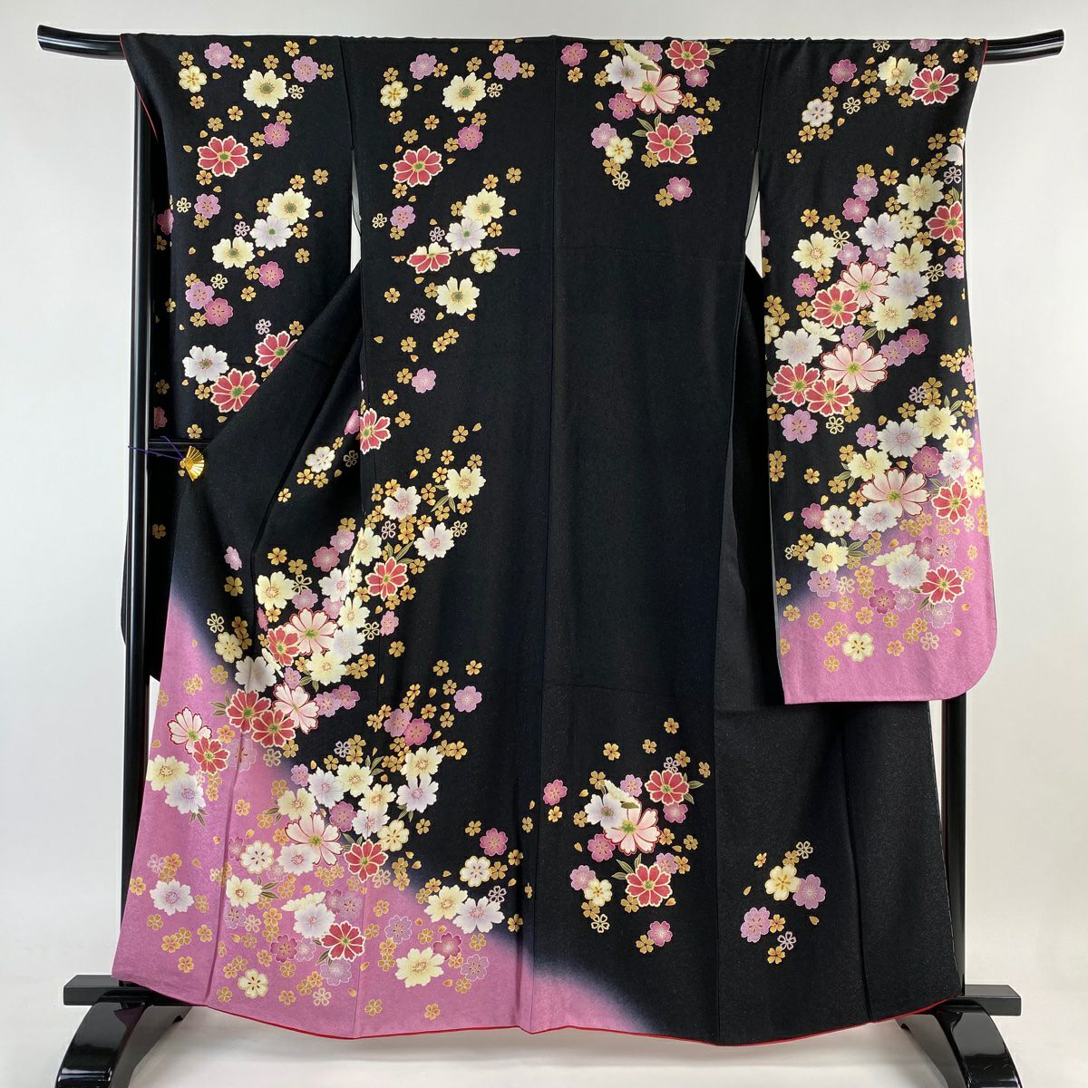 振袖 身丈176cm 裄丈67.5cm L 袷 桜 花びら ぼかし 薄紫 正絹 美品 名品｜中古・古着・リサイクル着物通販｜バイセル オンライン