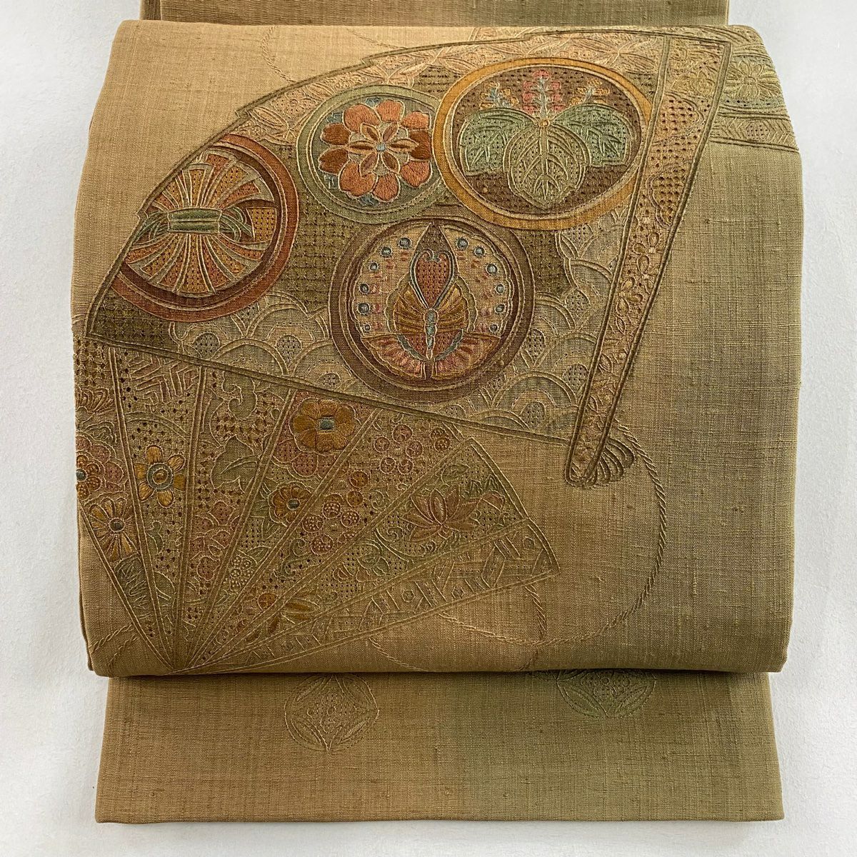 袋帯 秀品 獅子 牡丹 薄紫 お太鼓柄 正絹｜中古・古着・リサイクル着物