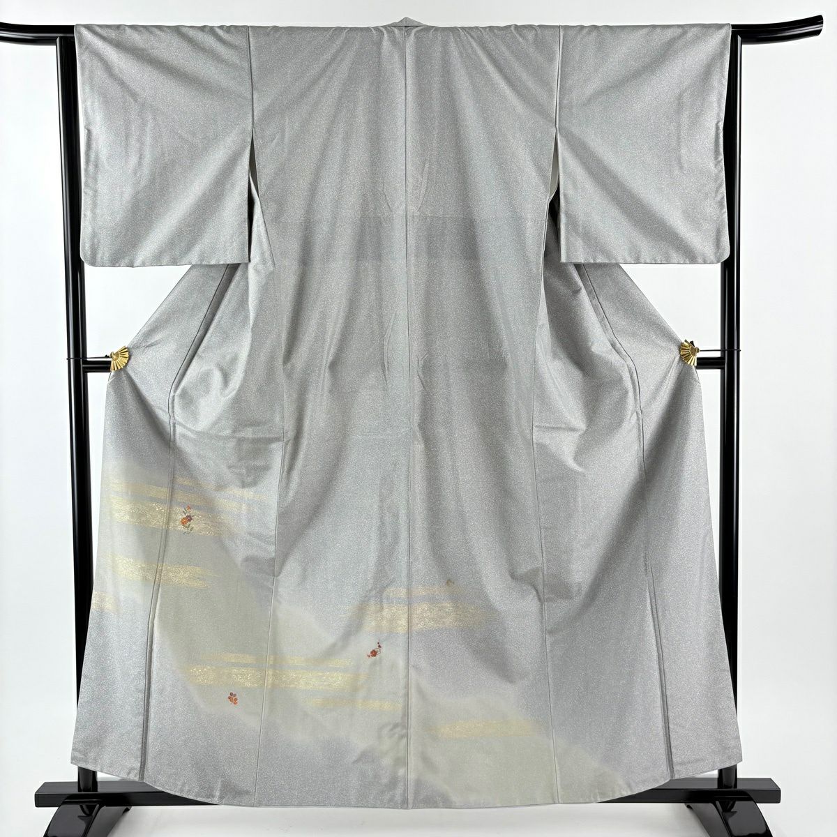 付下げ 身丈166cm 裄丈66.5cm M 袷 大島紬地 証紙あり 樹木 興福寺堂塔