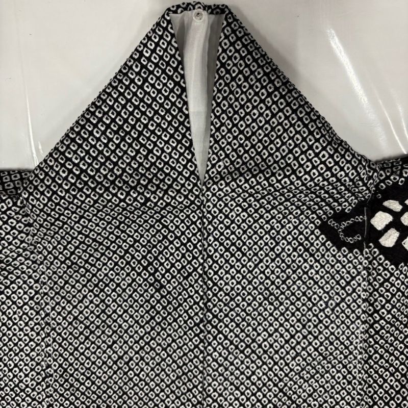 美品】 訪問着 身丈160.5cm 裄丈66cm M 袷 花 雲文 金糸 絞り 黒 正絹