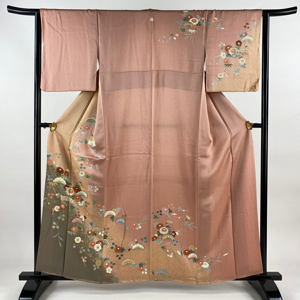 薄桃色鹿の子総絞り美しい正絹袷着物 - アンティーク着物