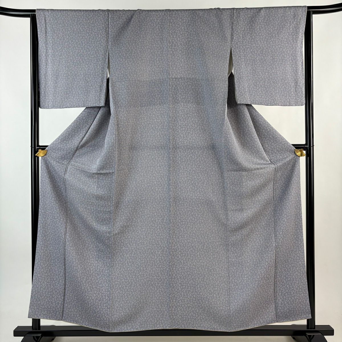 小紋 身丈156cm 裄丈65cm M 袷 うさぎ 灰色 正絹 名品｜中古・古着