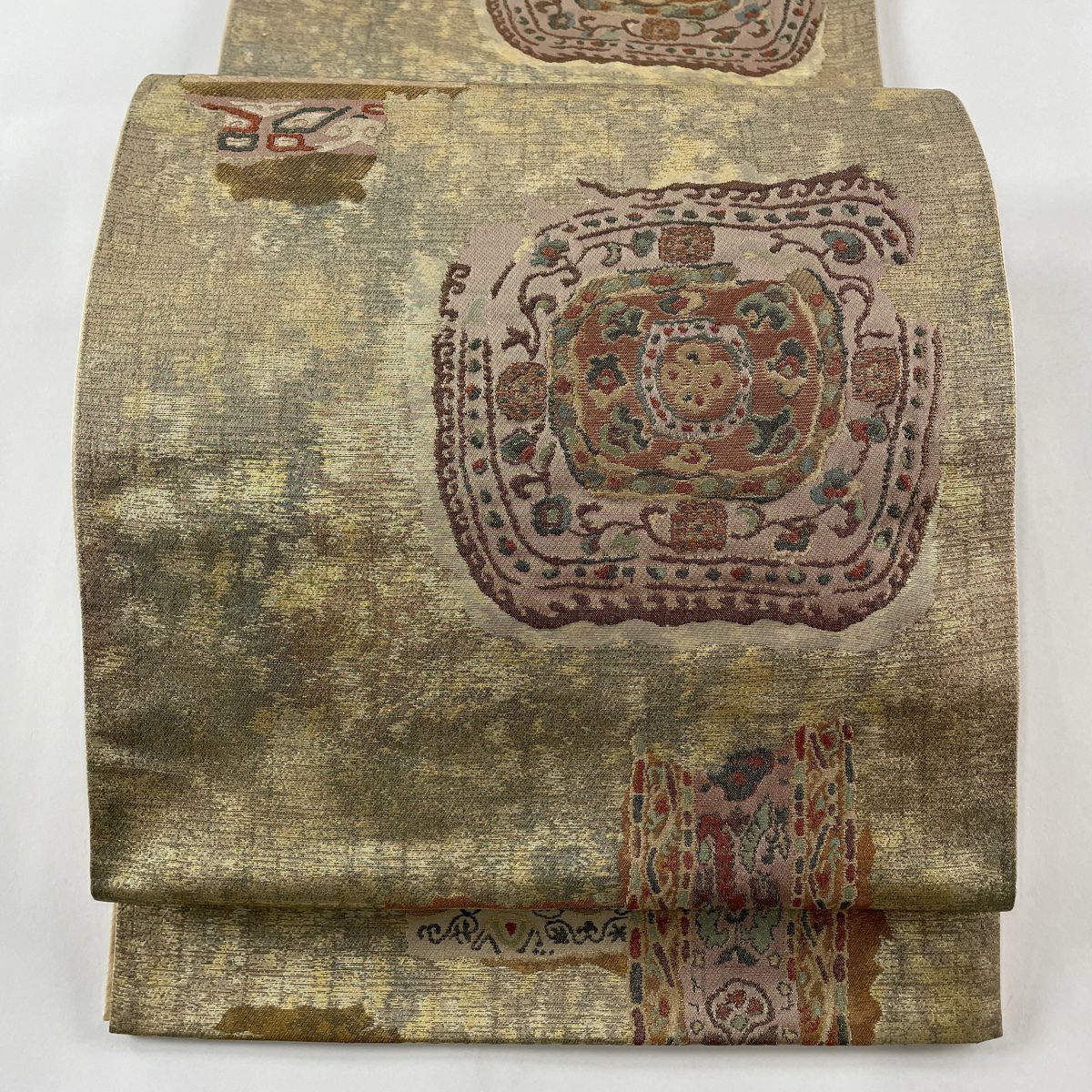 名古屋帯 美品 名品 八寸名古屋帯 松葉仕立て コプト柄 濃紫 名古屋帯 美品 名品 八寸名古屋帯 松葉仕立て コプト柄 濃紫