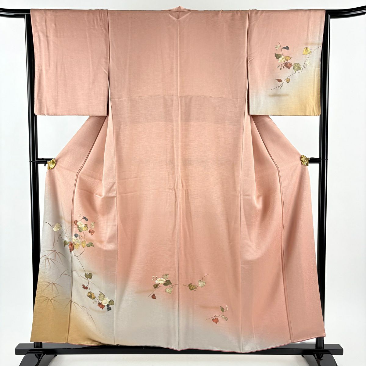 超美品　正絹　袷　螺鈿　金彩　訪問着　着物　着丈168裄70 トールサイズ　水色 単衣】 螺鈿 金彩友禅 さが美謹製 花柄 訪問着 正絹 青緑 エメラルド