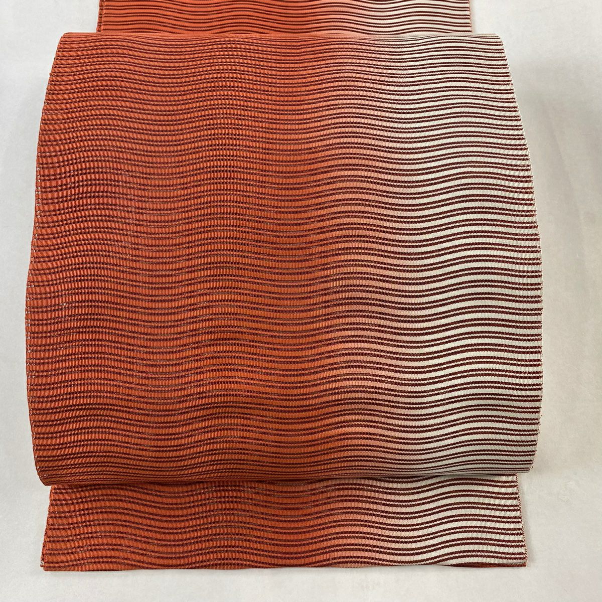名古屋帯 優品 夏帯 紗 松葉仕立て 八寸名古屋帯 メダカ 朱色 名古屋帯 優品 夏帯 紗 松葉仕立て 八寸名古屋帯 メダカ 朱色
