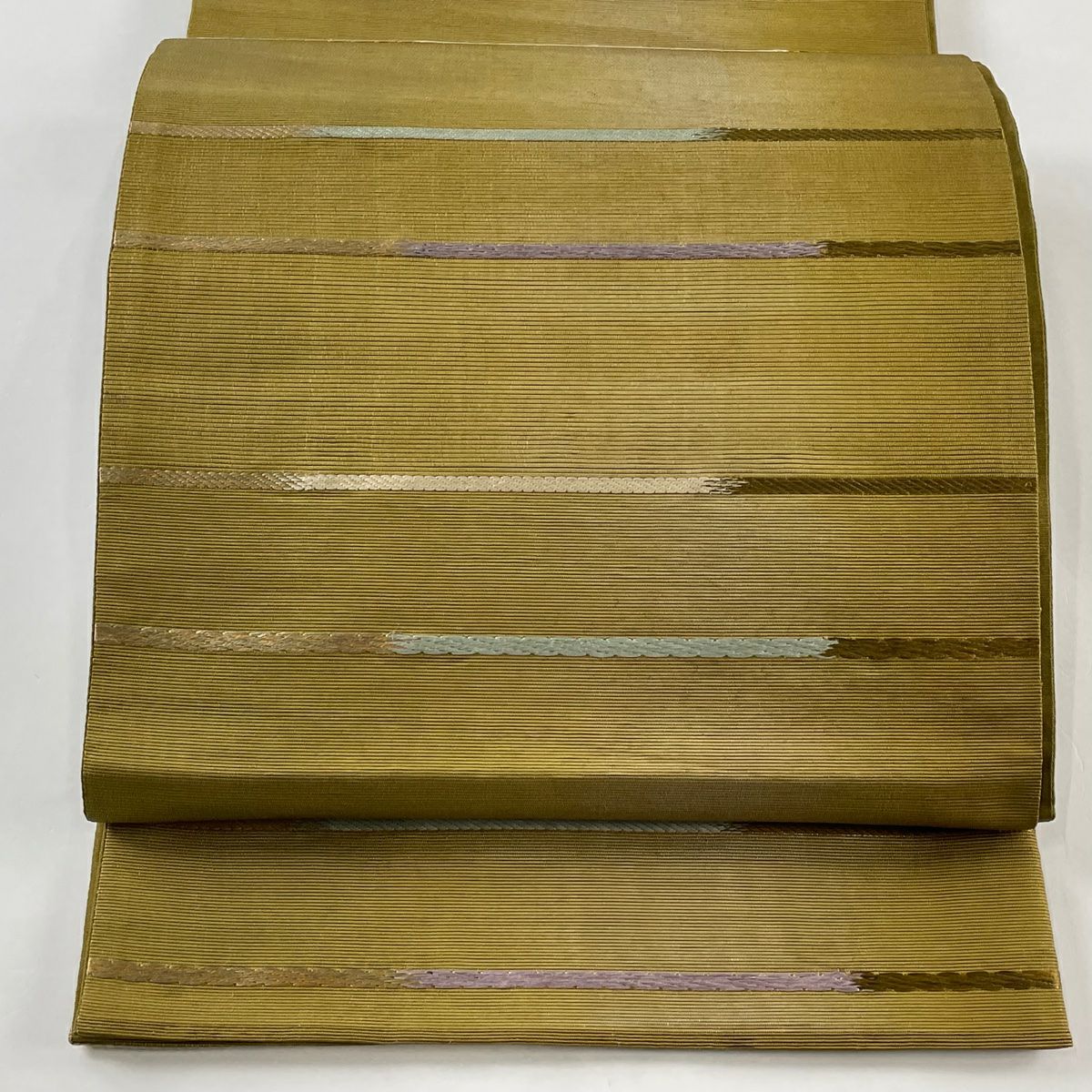 6-32 袋帯 美品！正絹 着物 新品 さが美謹製 螺鈿作家 藤本隆士 落款 優彩錦“華を湛え光に