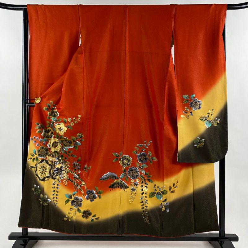 振袖 身丈171cm 裄丈68.5cm 正絹 逸品 【中古】