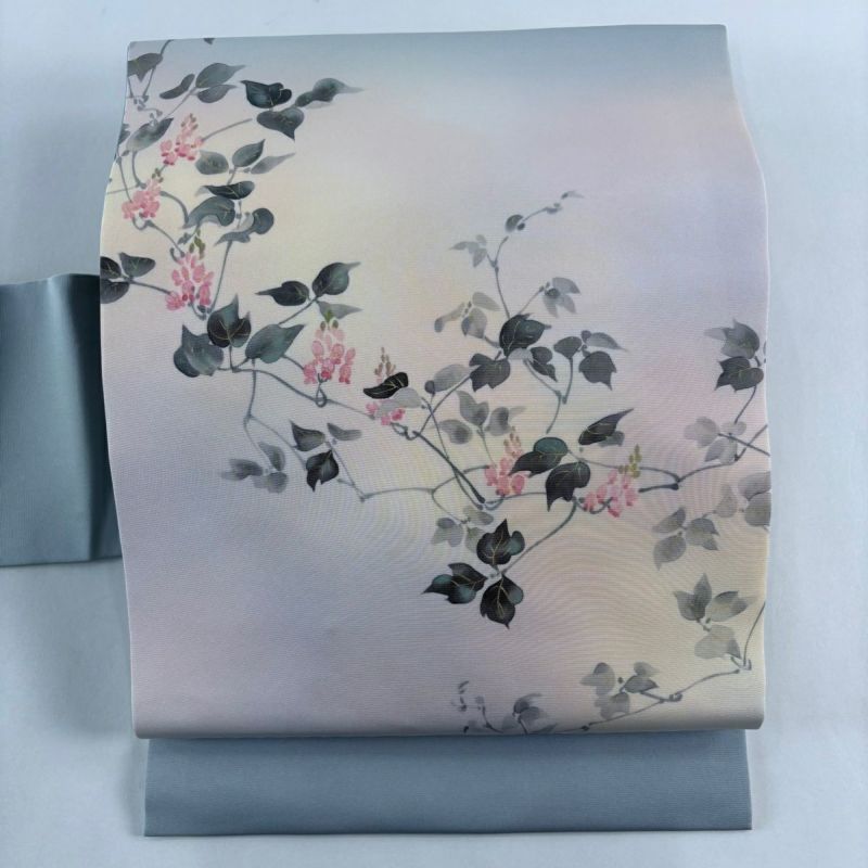 508mn62▲抽象柄 幾何学 紫系 開き名古屋帯▲美品 soubien_nag1040ok-3261