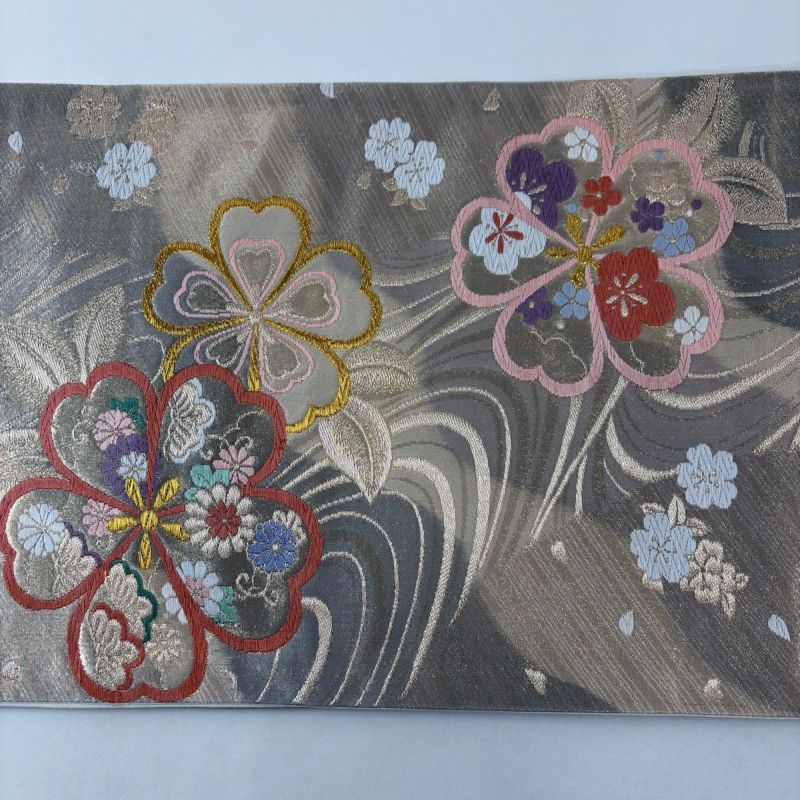 袋帯 秀品 桜 梅 金糸 箔 金色 六通 正絹｜中古・古着・リサイクル着物