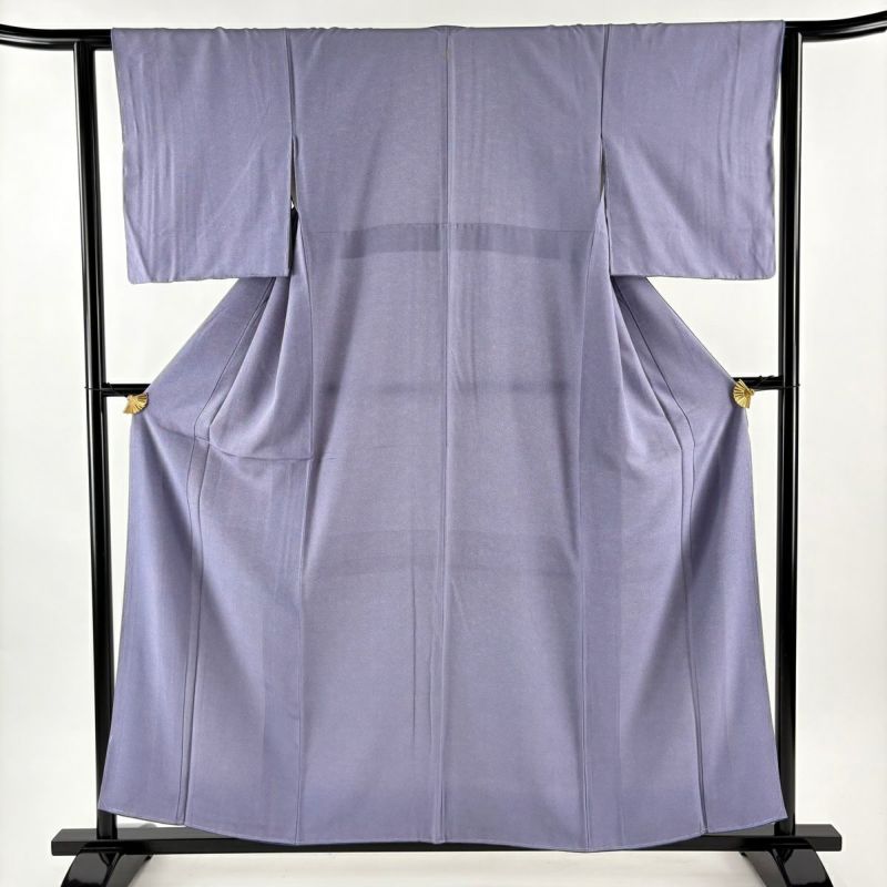 【お値打　スーパートールサイズ】江戸小紋　角通　一紋　袷　裄丈72 身丈184 江戸小紋 身丈158.5cm 裄丈61cm S 袷 鮫 紫 正絹 名品 一つ紋｜中古