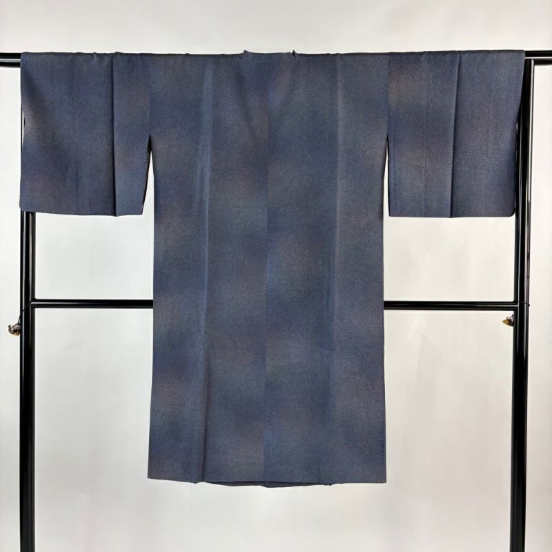 美品】 道行 身丈114cm 裄丈67cm M 和装コート 角衿 ぼかし柄 灰紫