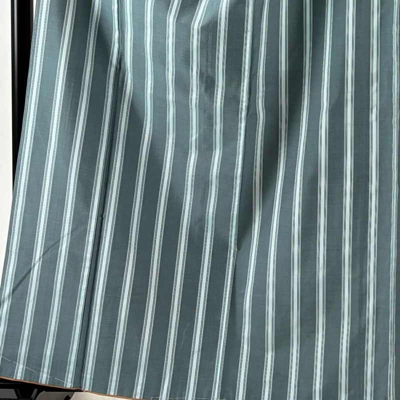 美品】 紬 身丈162cm 裄丈67cm M 袷 名古屋帯セット 縦縞 水色 正絹 秀