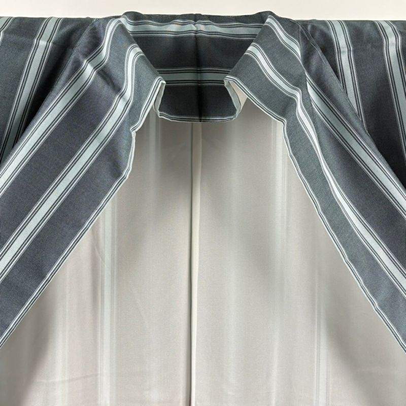 美品】 紬 身丈162cm 裄丈67cm M 袷 名古屋帯セット 縦縞 水色 正絹 秀