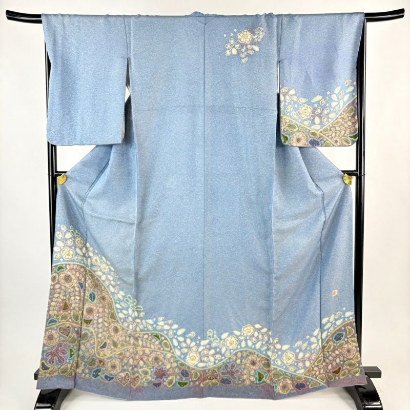 訪問着 身丈167.5cm 裄丈66.5cm M 袷 落款あり 辻が花 金通し ぼかし 訪問着 身丈167.5cm 裄丈66.5cm M 袷 落款あり 辻が花 金通し ぼかし