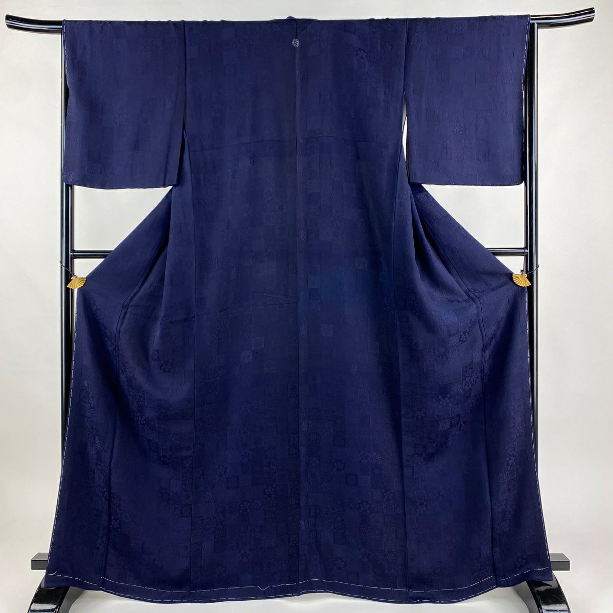 美品】紋紗 裄67㎝ 身丈164㎝ 濃パープル （色無地 身丈164cm 裄
