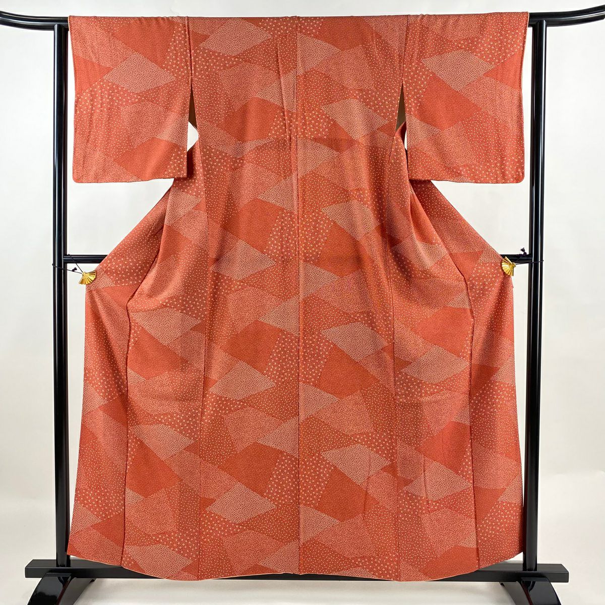 反物 秀品 小紋 古代ちりめん 寄せ柄 草花 薄黄 正絹|中古 反物 秀品 小紋 古代ちりめん 寄せ柄 草花 薄黄 正絹|中古