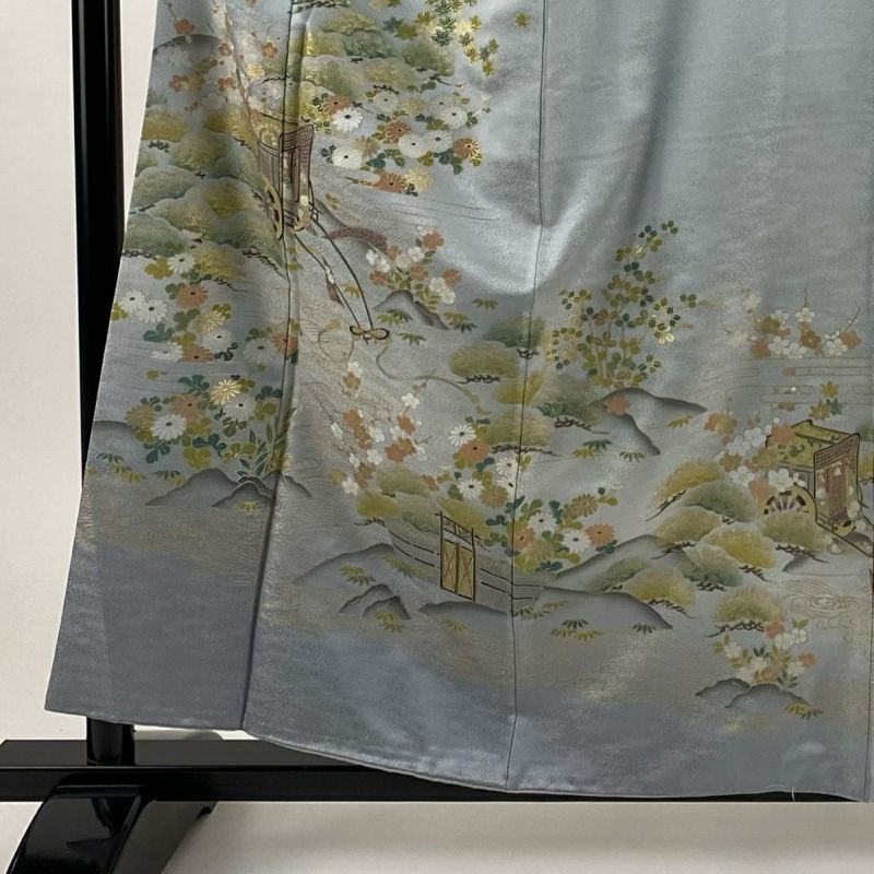 訪問着 付下 葉柄 ぼかし 金彩 作家物 未使用 着丈160パール