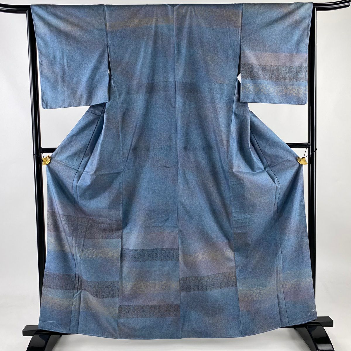 袋帯 美品 名品 紬地 縞 青 全通 正絹｜中古・古着・リサイクル