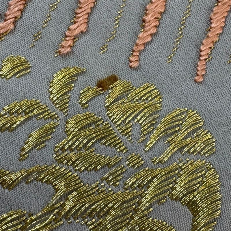 袋帯 名品 波 桜 唐織 金糸 灰色 六通 正絹｜中古・古着・リサイクル