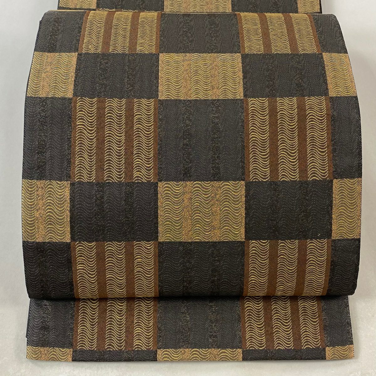 勝山 袋帯 六通柄 正絹 紬地 流水 未使用 イ5936 勝山 袋帯 六通柄 正絹 紬地 流水 未使用 イ5936 勝山 袋帯 六通柄