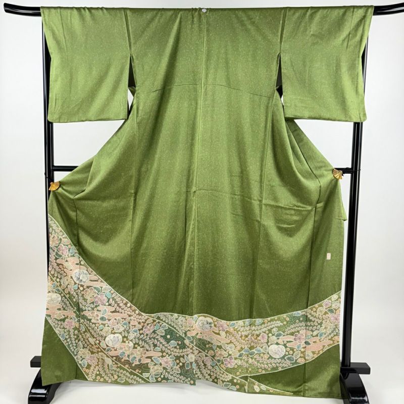 小紋付け下げ　フルセット　辻が花　着物　正絹　可愛い　縮緬　豪華　裄丈68cm 小紋付け下げ フルセット 辻が花 着物 正絹 可愛い 縮緬 豪華 裄丈68cm