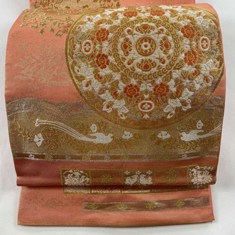 ⚠️1/4値下げ⚠️川島織物 刺繍 額縁 袋帯 美品 秀品 川島織物 落款あり 華文 花鳥 金銀糸 箔