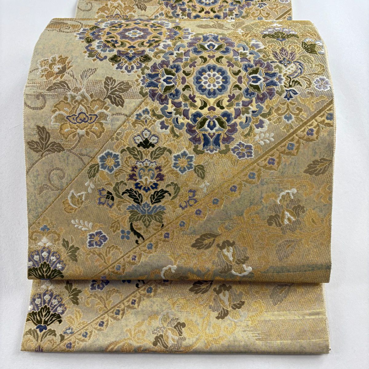 30%OFF 袋帯 美品 秀品 華文 唐草 金糸 箔 金色 六通 正絹 K30