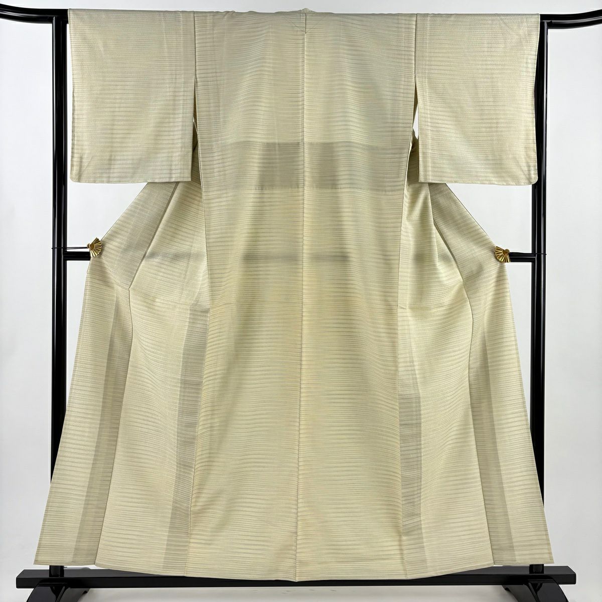 美品】 紬 身丈167.5cm 裄丈68cm L 袷 名古屋帯セット 草花 墨色 正絹