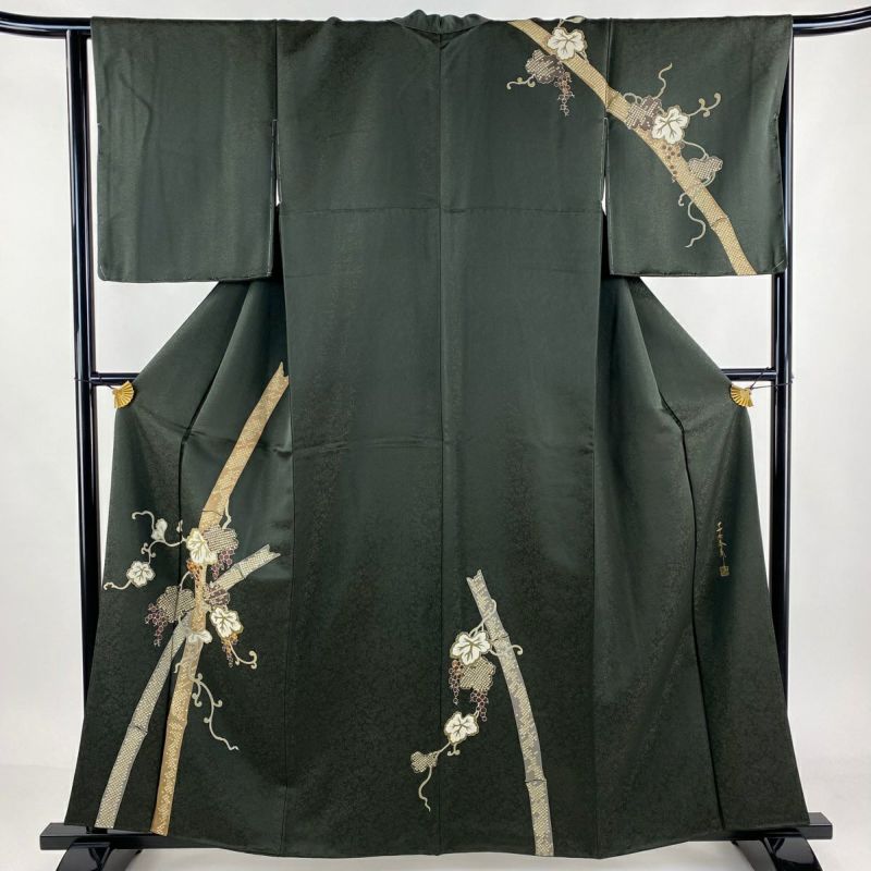 中古】 付下げ 付け下げ レディース 正絹 クリーム 身丈160cm 裄