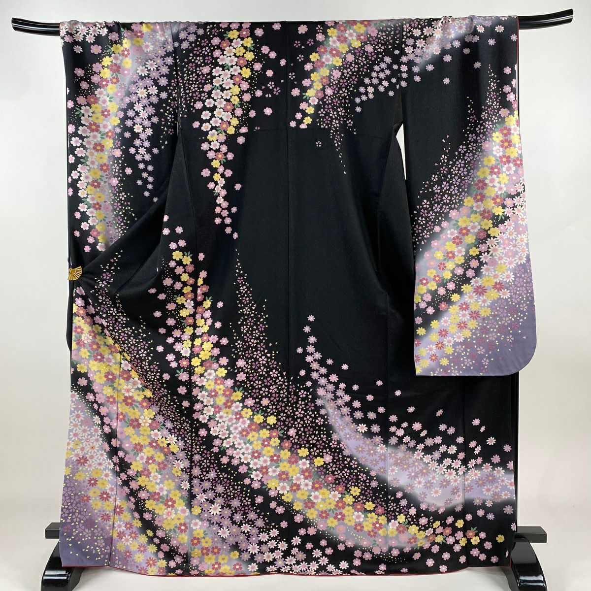 30％OFF 名古屋帯 美品 逸品 桜 枝花 銀通し 金彩 紫 正絹 K30