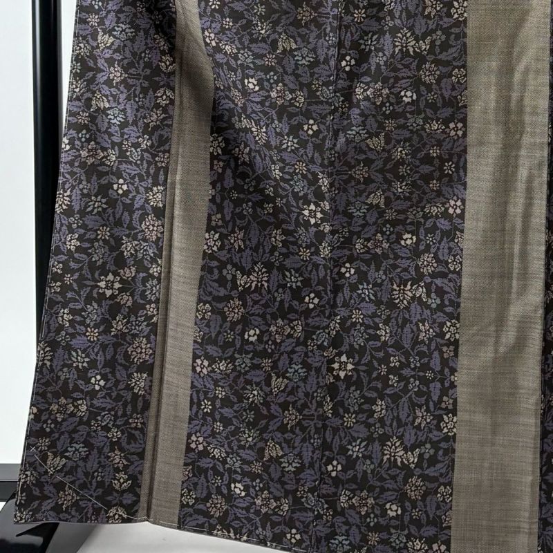 未使用品 紬 黒 葡萄唐草 身丈169.5cm 裄丈69.0cm 袷 正絹 美品】 紬 身丈158cm 裄丈64cm M 袷 葡萄唐草 灰緑 正絹 秀品 【中古