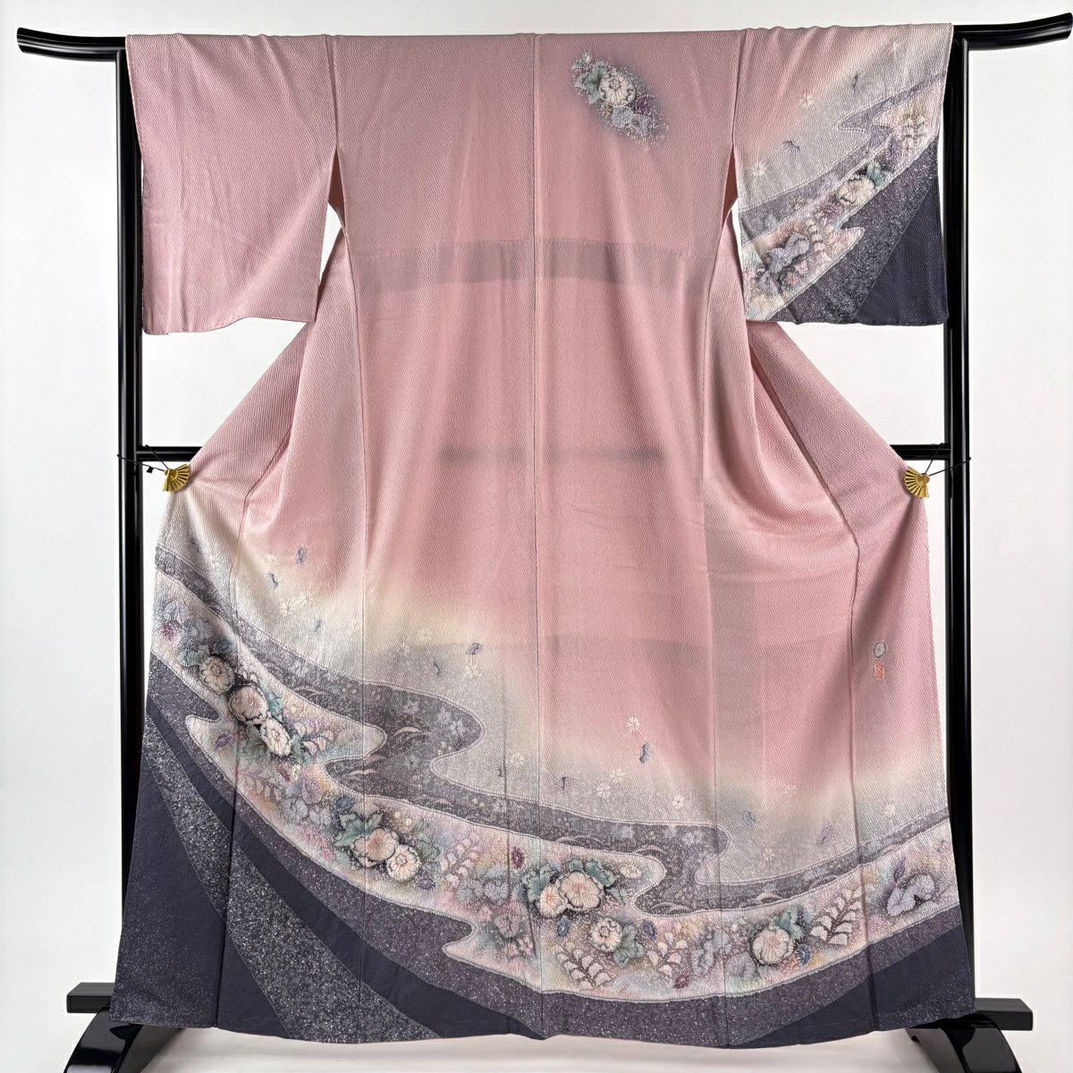 訪問着 身丈160.5cm 裄丈65cm M 袷 翠山工房 落款あり 辻が花 ぼかし